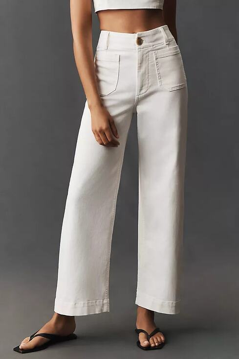 Maeve Pants - NWT Maeve Anthropologie Colette High-Rise Wide-Leg White Jeans Size 26